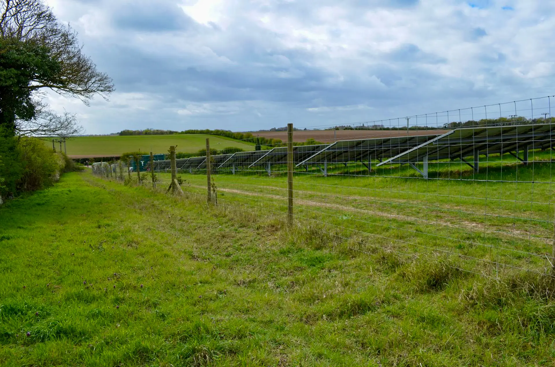 Photovoltaik-Freiflächenanlage auf einer Wiese